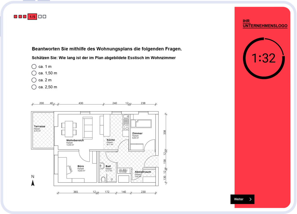 Unternehmensspezifisches Testmodul der Auswahlhilfe für den Bereich Plan lesen.