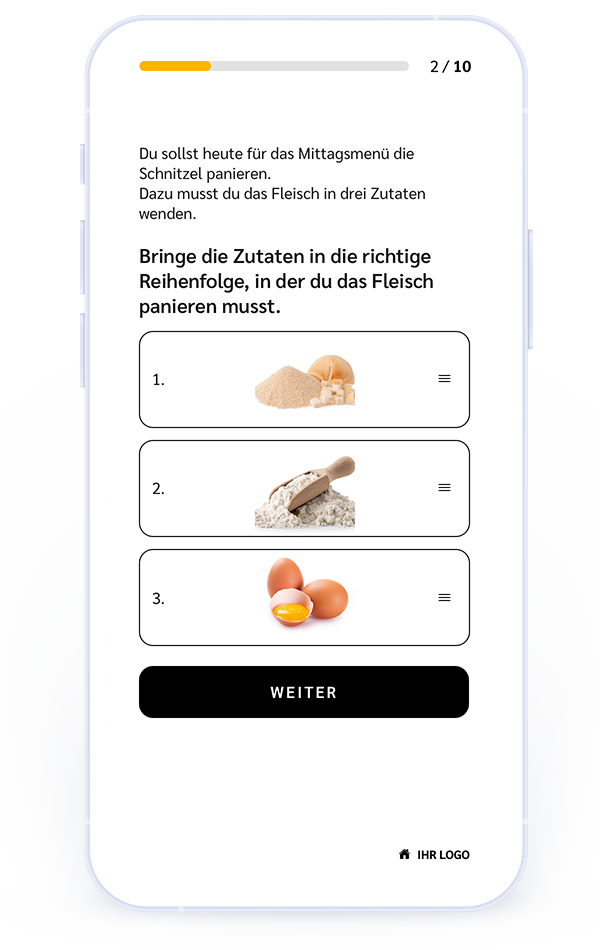 Testfrage der Kategorie PraxisCheck im LehrberufsCheck.