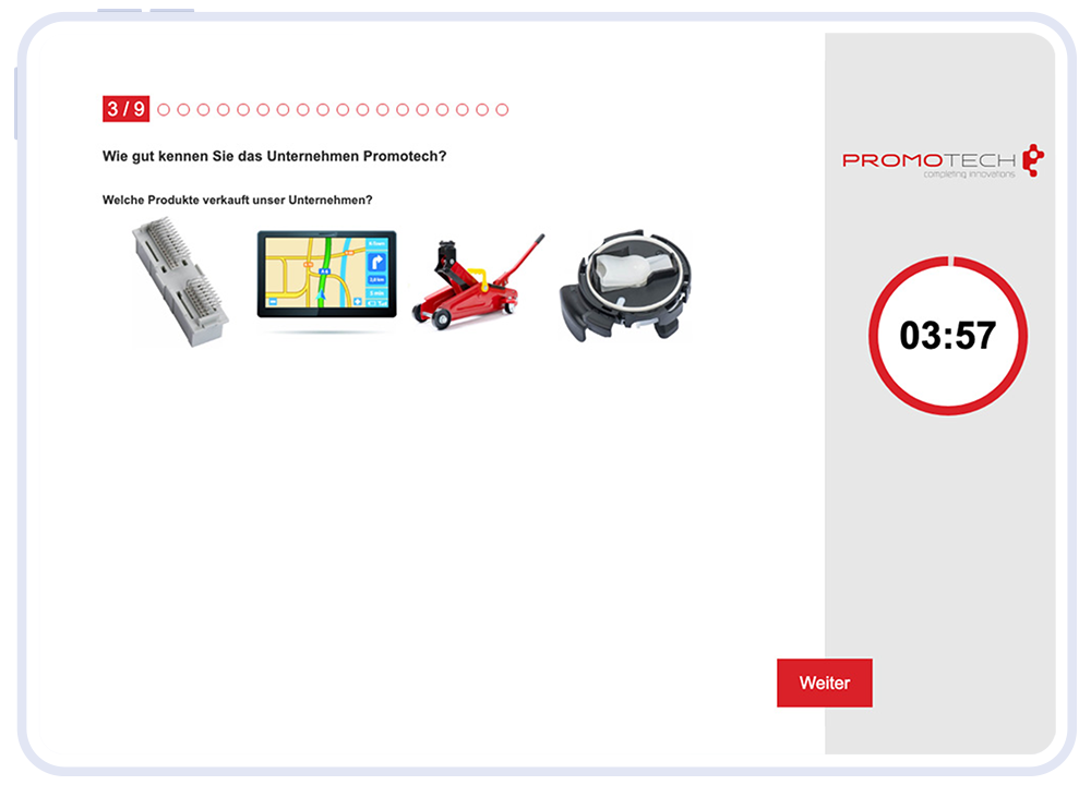 Unternehmensspezifisches Testmodul im Lehrlingstest von Promotech.
