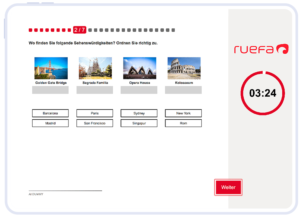 Testaufgabe im Eignungstest der Verkehrsbüro Group.