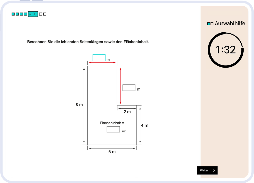 Rechenaufgabe im Lehrlingstest der Auswahlhilfe für technische Berufe.