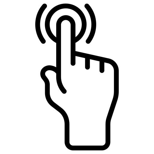 Icon: Hand, die einen Knopf drückt.